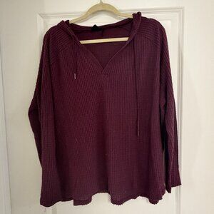 Women's Oversized Hooded Long Sleeve in Purple